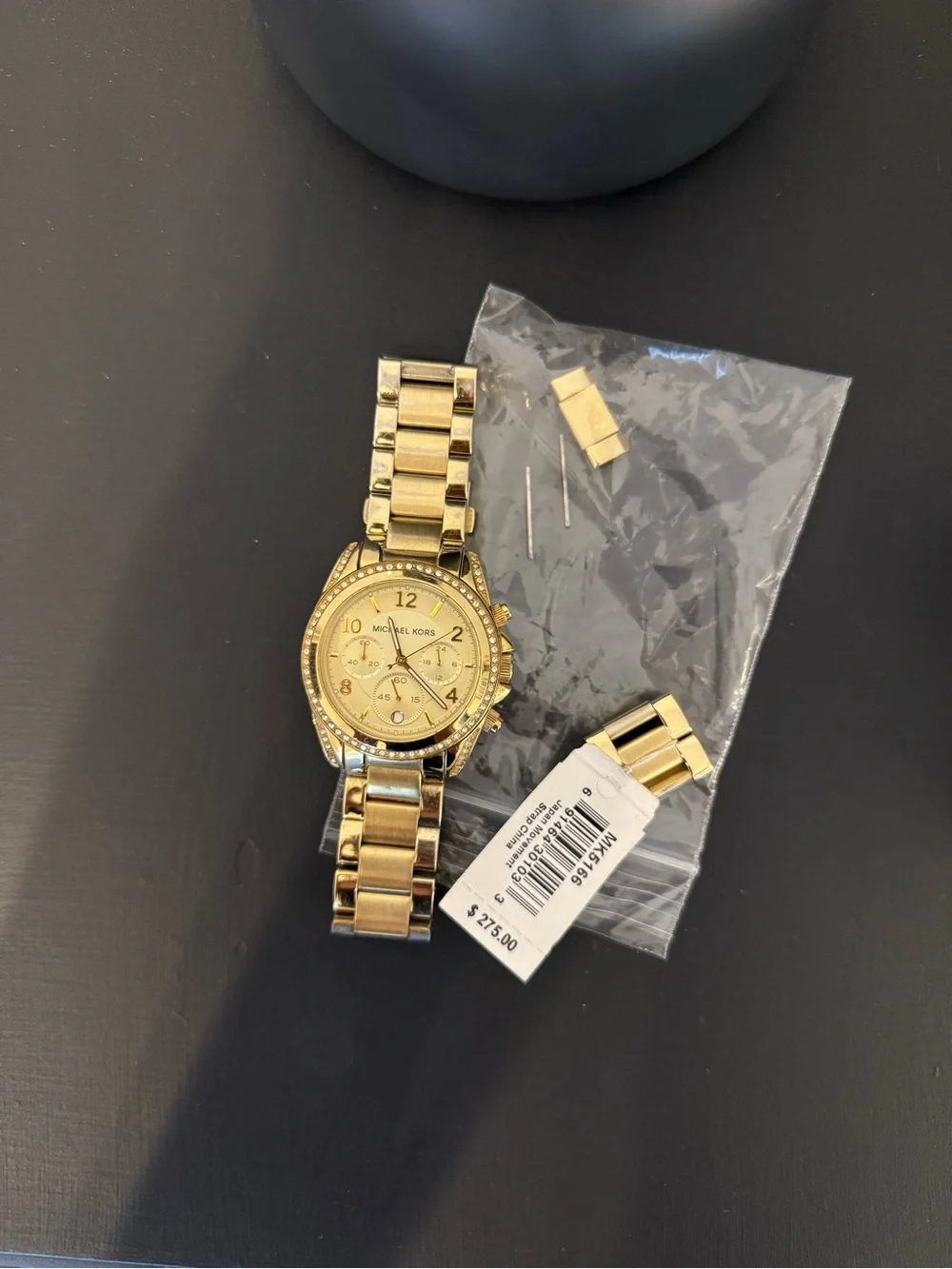 Michael Kors Gold Crystal-Trim Chronograph Bracelet Watch